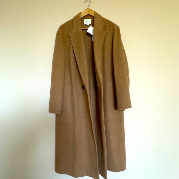 NWT $995 VINCE Double Breasted Notch Collar Wool Blend Soft Coat Size Large - Picture 7 of 11